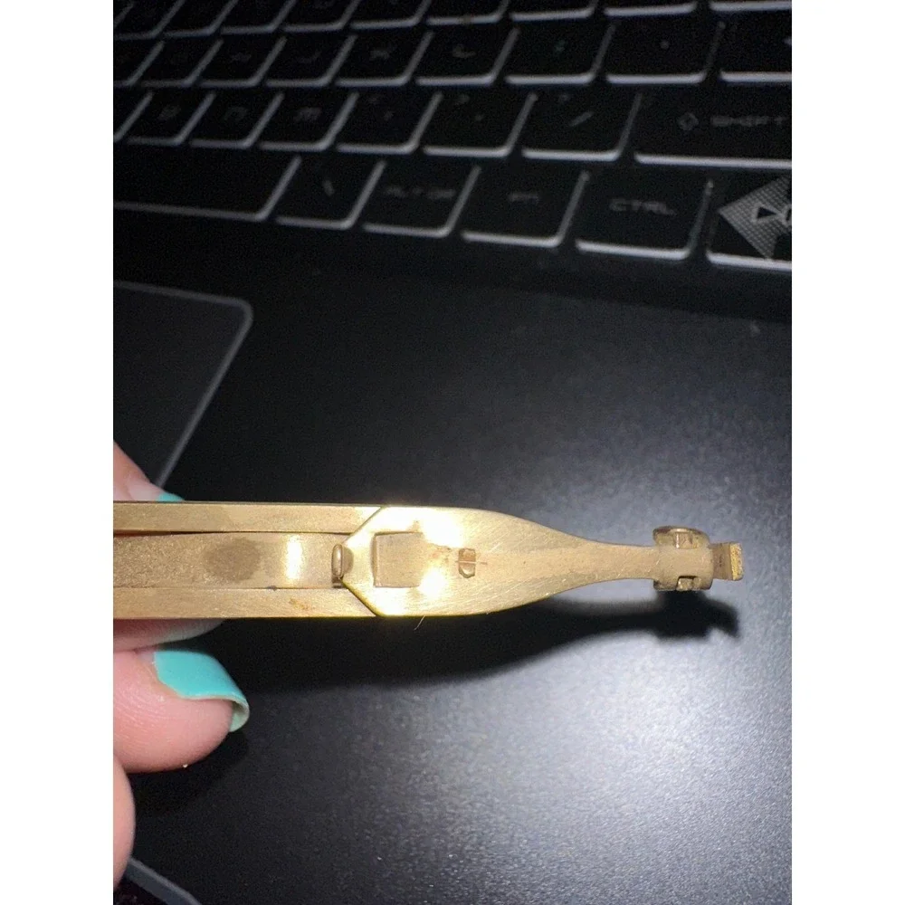 Vintage Anson Scimitar Sword Tie Bar Gold Silver Tone Pirate Novelty Accessory
